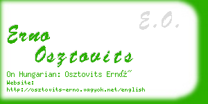 erno osztovits business card